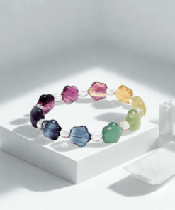 天然彩螢石五角星手鏈